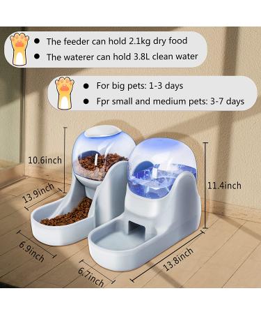 Automatic Cat and Dog Feeders Set - Gravity Pet Feeder and Waterer, Big Capacity for Small to Large Pets - Gray - Buy Online on GoSupps.com