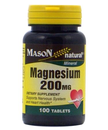 Mason Vitamins Magnesium 200 mg Tablets 100 Count
