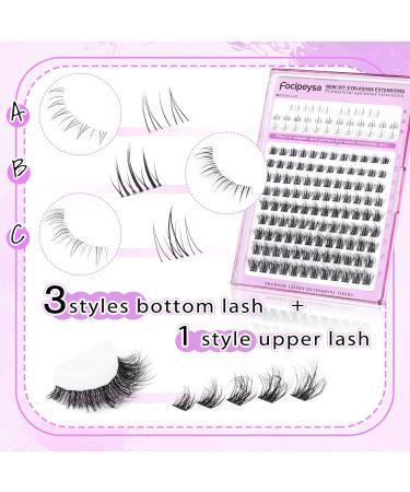 Focipeysa Wispy Lash Clusters - Natural DIY Eyelash Extensions | C Curl Individual Lashes 10-18mm with Applicator - Shop Now for International Shipping - Buy Online on GoSupps.com