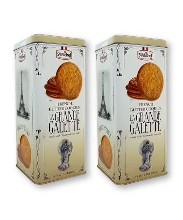 St Michel La Grande Galette French Butter Cookies Biscuits 1.3 LB (Pack of 2)