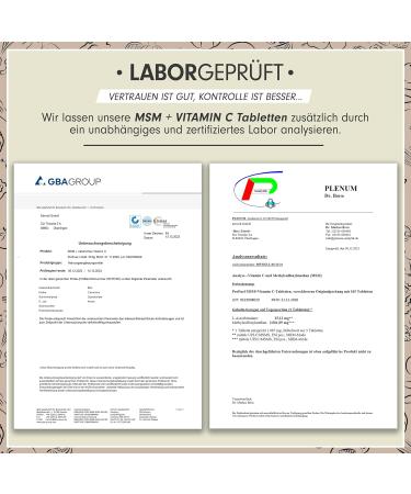 MSM 2000mg + Natural Vitamin C - 365 Vegan Tablets | High-Dose Methylsulfonylmethane Supplement No Additives - Buy Online on GoSupps.com