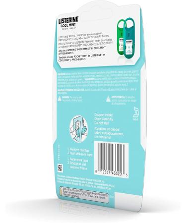 Listerine - Pocketpaks Oral Care Strips Cool Mint - 72 Strips 24 count (Pack of 3) - Buy Online on GoSupps.com
