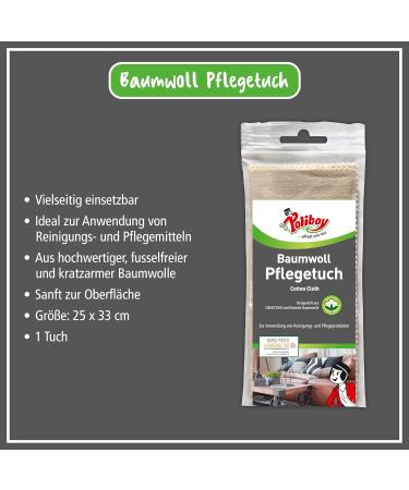 Poliboy Fix Neu Politur Hell - Premium Furniture Polish for Bright Lacquered Woods - Refreshing 2x100ml Pack with Cotton Cloth - Made in Germany - Buy Online on GoSupps.com
