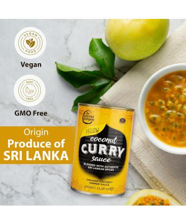 The Coconut Company Organic Yellow Coconut Curry Sauce Perfect for pouring over vegetables noodles or your favourite dish Sweeter Note and Slightly Spicy 400ml (Pack of 6) - Buy Online on GoSupps.com
