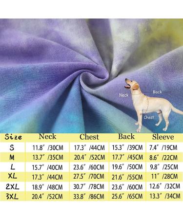 PriPre Tie Dye Dog Clothes - Breathable Cotton Shirt for Large Dogs - Tiedye Blue 3XL - Buy Online on GoSupps.com