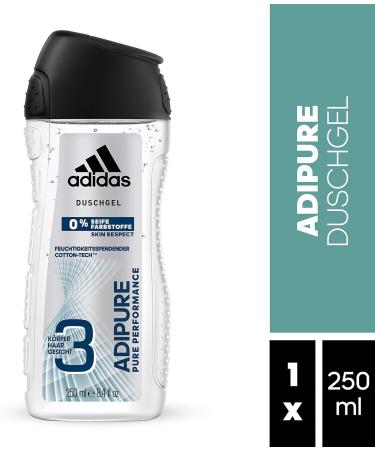  adidas Adidas Adipure 3-in-1 Shower Gel for Men 250ml - Buy Online on GoSupps.com
