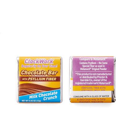 Clockwork Chocolate Bars with Psyllium Fiber - Digestive Health Supplement - 24 Bars - Maintain Regularity & Reduce Hunger Between Meals - Buy Online on GoSupps.com