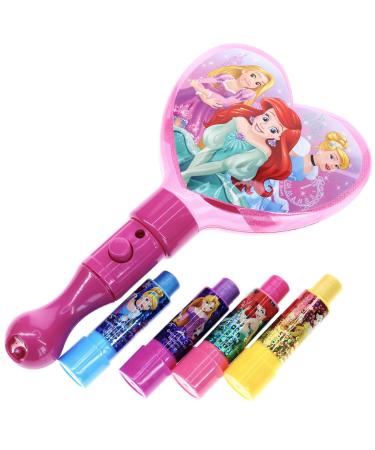 Townley Girl Disney Princess Sparkly Lip Balm 4-Pack with Light Up Mirror - Buy Online on GoSupps.com