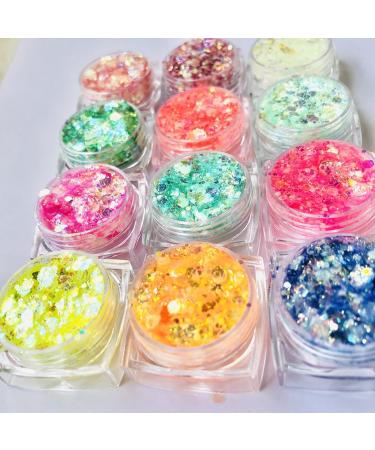  GjnjfdF Glitter makeup for the body glitter makeup for face and body - Long-lasting sparkling lotion in 12 colors | Attractive glitter liquid eyeshadow gel makeup - Buy Online on GoSupps.com