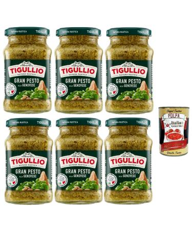 Italian Gourmet E.R. Star Tigullio GranPesto Alla Genovese Basil Sauces 190g + Italian Gourmet Pulpa 400g (Pack of 6)