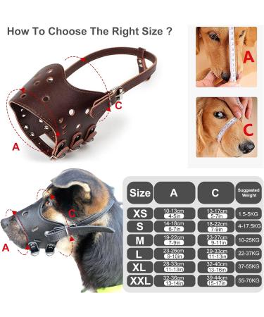 PETCUTE Anti-Bite Leather Dog Muzzle - Adjustable & Soft XL Brown Muzzle for Biting, Barking, and Chewing Prevention - Buy Online on GoSupps.com
