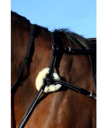 Tysons Breeches 5 Point Breastplate - Halla Lambskin Rhinestone Glitter Leather (Black X Full) | International Shipping Available - Buy Online on GoSupps.com
