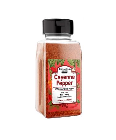 Ground Cayenne Pepper By Unpretentious Baker, 4 Cups, Pure & Natural, Fresh, Gluten-Free 1 Pound (Pack of 1)