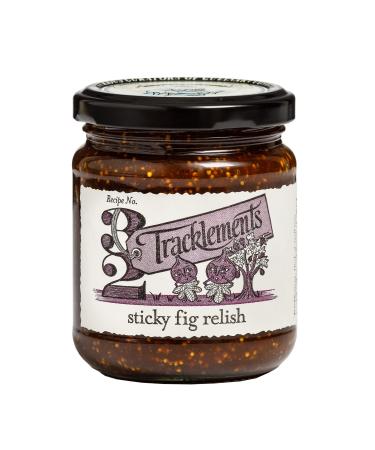 Tracklements Sticky Fig Relish An Ideal Condiment for Soft Cheeses and a Cheese Board or Partnered with Mince Pies and Veggie Tarts Vegetarian and Vegan Friendly Gluten Free 250g Jar - Buy Online on GoSupps.com