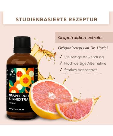 Vinplus Grapefruit Kernextrakt Dr. Harich - High-Dose Vegan Oil Concentrate (50ml) - Pure Original Recipe - Ideal for Health & Wellness - Buy Online on GoSupps.com