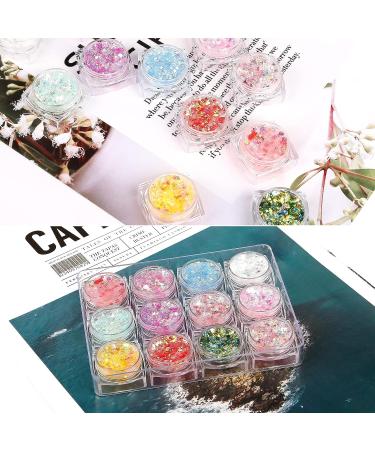 12 Colors Chunky Fine Body Glitter - Holographic Sequins for Eyes, Hair, Lips - Self-adhesive Mixable Makeup for Festival, Carnival, Halloween Party - Buy Online on GoSupps.com