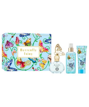 Hybrid & Company Women Butterfly Fairy 3 Pcs Gift Set 40ml-Perfume&100ml-Mist&80ml-Shower Gel