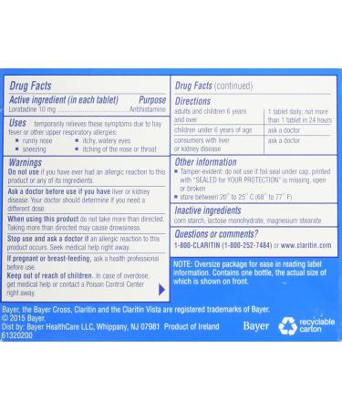 Claritin Non-Drowsy 24-Hour Indoor Outdoor Allergy Relief Tablets - 80 Count - Buy Online on GoSupps.com