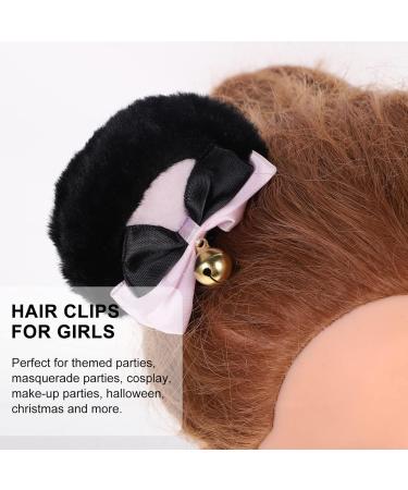 KALLORY 1 Pair Bear Ear Hair Clip Headband Hair Clips Hair Clip for Women Hair Bows Miss Lolita Hand Made Black Pink - Buy Online on GoSupps.com