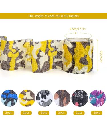 Buy Twirush 12 Rolls Self-Adhesive Bandage for Pets & Humans - Waterproof Elastic Hand Tear Tape - Ideal for Pet Care & Wound Protection (5cm x 4.5m) - Buy Online on GoSupps.com