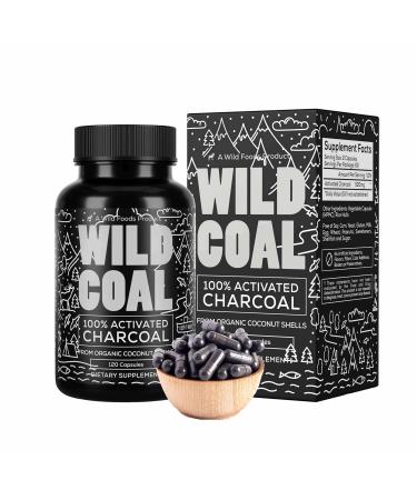 Wild Activated Charcoal Capsules from 100 Organic Coconut Shells - Digestion  Gas Relief Ease Hangovers and Eating Out - Lab Tested USA Made Non-GMO Premium Purity (120 Capsules) - Buy Online on GoSupps.com
