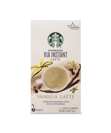 Starbucks Instant Coffee Flavored Packets - Vanilla Latte - 1 box (5 packets)