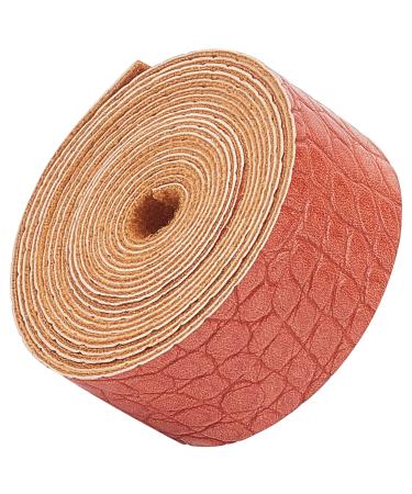 GORGECRAFT Crocodile Pattern Leather Strap Strip 1 Inch Wide 79 Inch Long Bump Texture Leather Belt Wrap Single Sided Flat Cord for DIY Crafts Projects Clothing Making Bag Handles(Sienna) Sienna 1 Inch