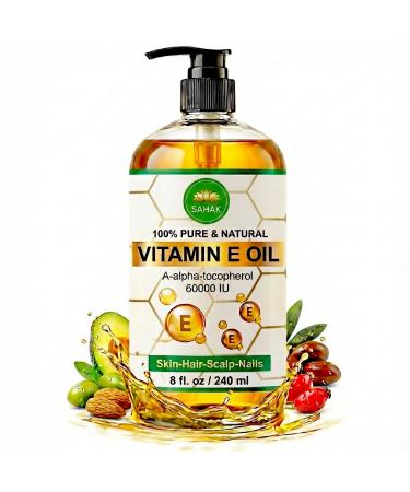 SAHAK Huile naturelle de vitamine E 100 % pure press e froid 60 000 UI sans hexane et sans OGM huile de vitamine E pour