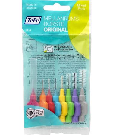 TePe Oral Health Care Interdental Brush Mixed Pack - 8 Pieces - Orange, Pink, Red - 8 Count - Buy Online on GoSupps.com