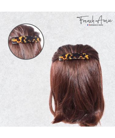 French Amie Oblong Handmade 3.5 Celluloid Automatic Hair Clip Barrette - Strong Hold Clip for Girls & Women - Paris Hair Accessories - Made in France (Tokyo Shell) - Buy Online on GoSupps.com