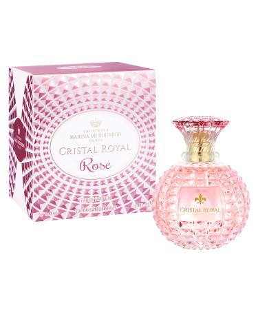 Princesse Marina de Bourbon Cristal Royal Rose Eau de Parfum for Women - Opens with Rose Lemon and Pear - Blended with Peach Freesia and Violet - For Joyful and Radiant Ladies - 3.4 oz 3.4 Ounce (Pack of 1)