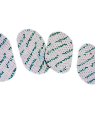 Tens Electrode Pads - Oval Self-Adhesive Electrodes (Pack of 4) for Omron E2 & E4 - 2.2mm Bolt Connection - Buy Online on GoSupps.com
