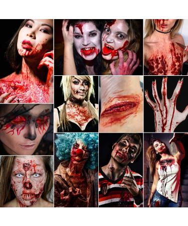 Fake Blood Makeup Kit - Washable Spray, Coagulated & Stage Blood Set - Halloween Face & Body Paint for Vampire, Zombie, Clown - 4pcs - Buy Online on GoSupps.com