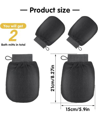 Sibba 2Pcs Korean Exfoliating Gloves Body Scrub Exfoliating Mitts Scrubber Deep Exfoliator Shower Glove Washcloth Spa Exfoliator Bath Sponge Loofah Remove Dead Skin Callus Fake Tan (Black) 2pcs black - Buy Online on GoSupps.com