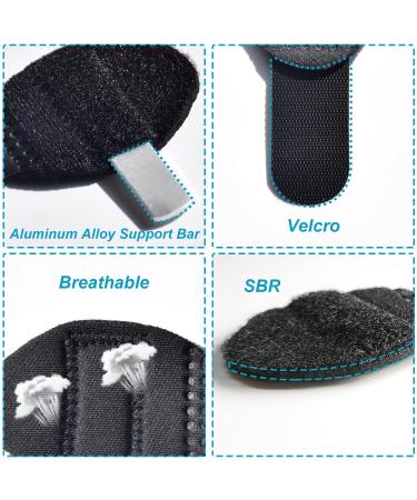 Topbine 5-Piece Metal Finger Support Set | Finger Rails for Sports Injuries & Joint Pain | Black | Ideal for Adults & Children - Buy Online on GoSupps.com