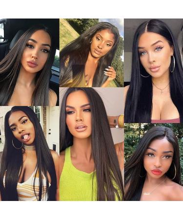 Missyvan Long Straight Lace Front Wig - Black Synthetic Hair, Light Yaki, Heat Resistant, Natural Look - Buy Online on GoSupps.com