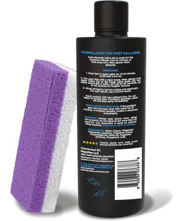 Professional Foot Callus Remover Gel Set - Achieve Smooth Feet & Cracked Heels - 8oz Gel with Pumice Stone - Made in USA - Buy Online on GoSupps.com