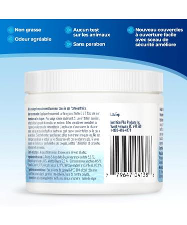 Natural Arthritis Pain Relief Cream - MSM Joint Cream for Stiffness and Immobility with Glucosamine Turmeric Menthol Crystal Camphor Oil Frankincense and Devil s Claw. 120g by Nutravite - Buy Online on GoSupps.com