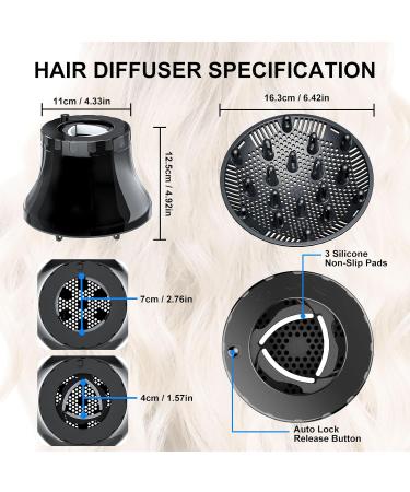Universal Hair Diffuser for Curly & Wavy Hair | Adjustable Attachment for 1.57-2.7 Dryers - Buy Online on GoSupps.com