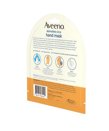 Aveeno Repairing CICA Hand Mask - 5 Pack, Prebiotic Oat & Shea Butter, Paraben-Free & Fragrance-Free - Buy Online on GoSupps.com