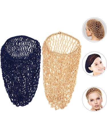 Beaupretty 2PC Crocheted Hair Snood - Long Hair Sleeping Cap & Hair Protection Night Hats (Royal Blue & Pink Marine Khaki) | Handcrafted Quality - Buy Online on GoSupps.com