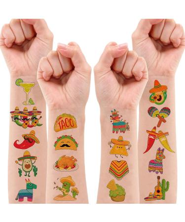 96PCS Mexican Taco Twosday Temporary Tattoos for Kids Birthday Party Decorations & Favors - Buy Online on GoSupps.com