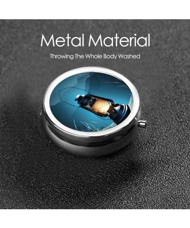 Fireflies & Lantern Mini Round Pill Box | 3 Compartment Travel Organizer | Portable Medicine Case for Home & Office - Buy Online on GoSupps.com