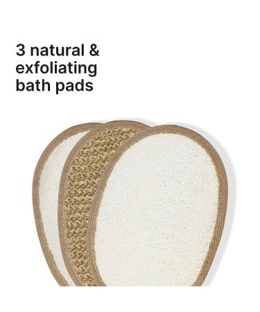 Vove Premium Exfoliating Shower Sponge Set - Natural Eco-Friendly Bath Sponges for Shower - Set of 3 (Loofah, Sisal, Hemp) - Buy Online on GoSupps.com