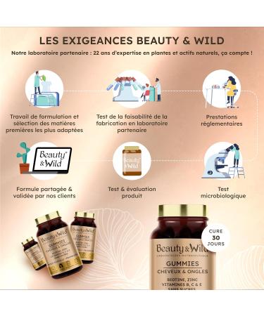 Gummies Cheveux et Ongles Biotine Zinc Vitamines B6 B9 C D3 E 60 Gummies Sans Sucres Croissance chevelure Fortification Brillance Go t Myrtille Framboise Fabriqu en France - Buy Online on GoSupps.com