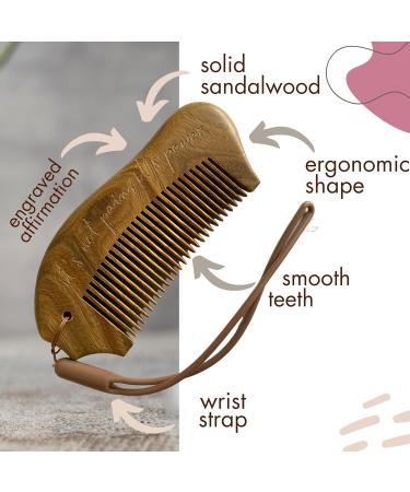 Premium Sandalwood Birthing Comb | Engraved Birth Affirmation | Labor Pain Relief - Cocoa & Cali Original - Buy Online on GoSupps.com