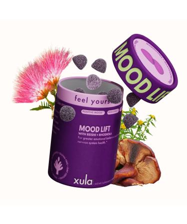 Mood Lift Gummies Rhodiola, Reishi & Adaptogen Blend Serotonin & Dopamine Mood Booster for Stress Relief, Motivation & Emotional Balance Vegan, Non-GMO, Made in USA 50 Extra-Strength Gummies