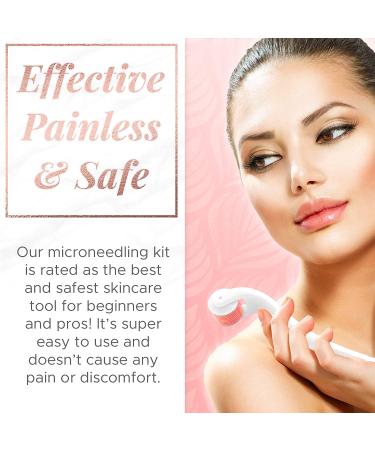 Derma Roller Microneedling Kit for Face 0.30mm - Vitamin C Serum & Hyaluronic Acid - 540 Titanium Micro Needles - Includes 3 Free Ebooks - Buy Online on GoSupps.com