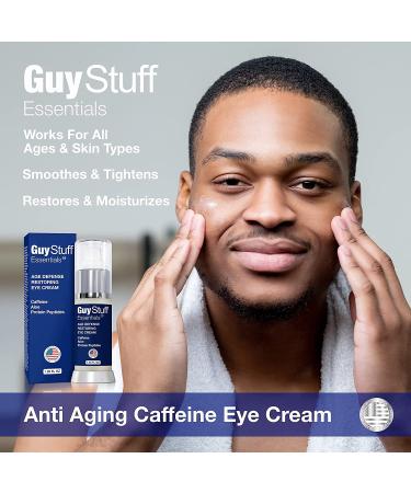 Guy Stuff Essentials Men's Eye Cream - Dark Circles & Puffiness Treatment with Hyaluronic Acid, Caffeine, Vitamin C - Anti Aging Moisturizer for Fine Lines & Wrinkles - Buy Online on GoSupps.com