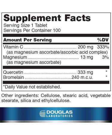 Douglas Laboratories Quercetin Bromelain Complex - 100 Tablets | Antioxidant & Enzyme Formula for Vascular & Immune Support - Buy Online on GoSupps.com